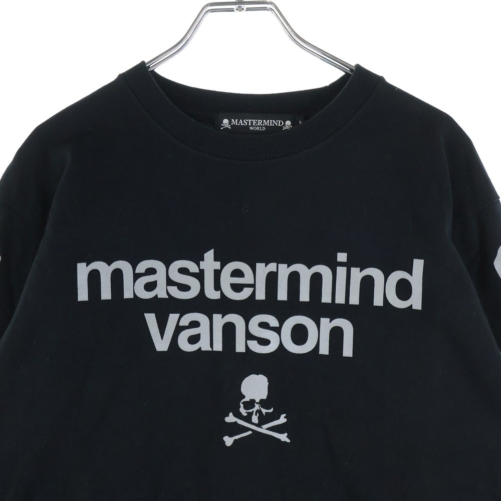 mastermind JAPAN(マスターマインドジャパン) ×VANSON L/S TEE BONE ボーンプリント クルーネック長袖Tシャツ カットソー ブラック MW24C13-TS101