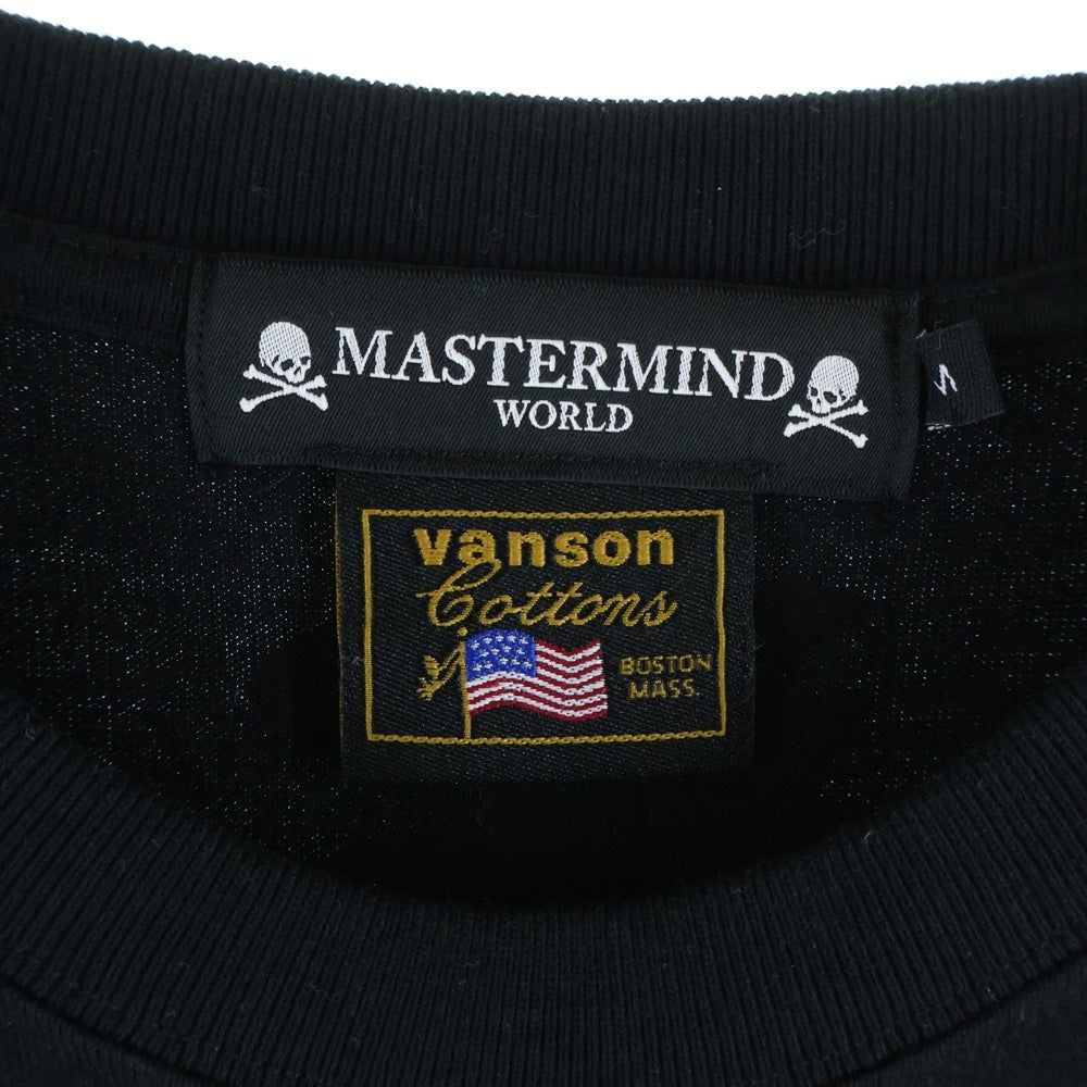mastermind JAPAN(マスターマインドジャパン) ×VANSON L/S TEE BONE ボーンプリント クルーネック長袖Tシャツ カットソー ブラック MW24C13-TS101