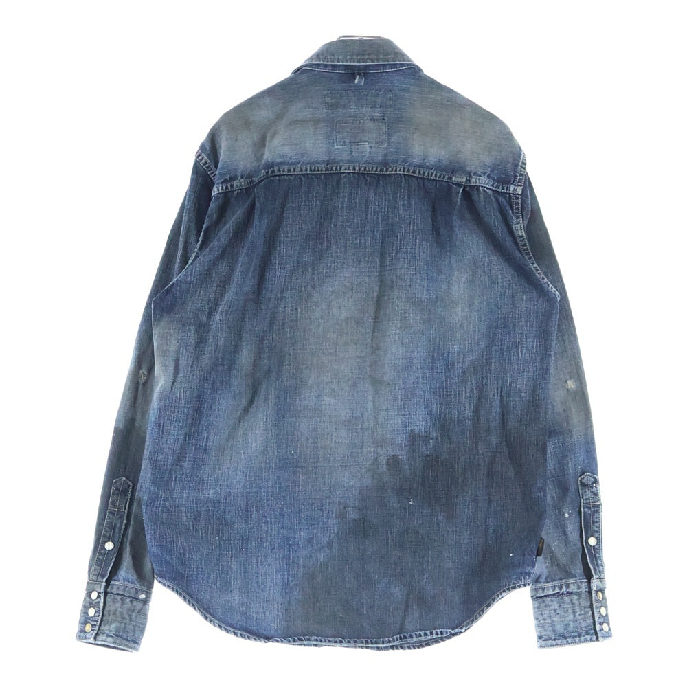 NEIGHBORHOOD(ネイバーフッド) 19SS ペイント加工 2ポケット 長袖デニムシャツ インディゴ 191NYNH-SHM01