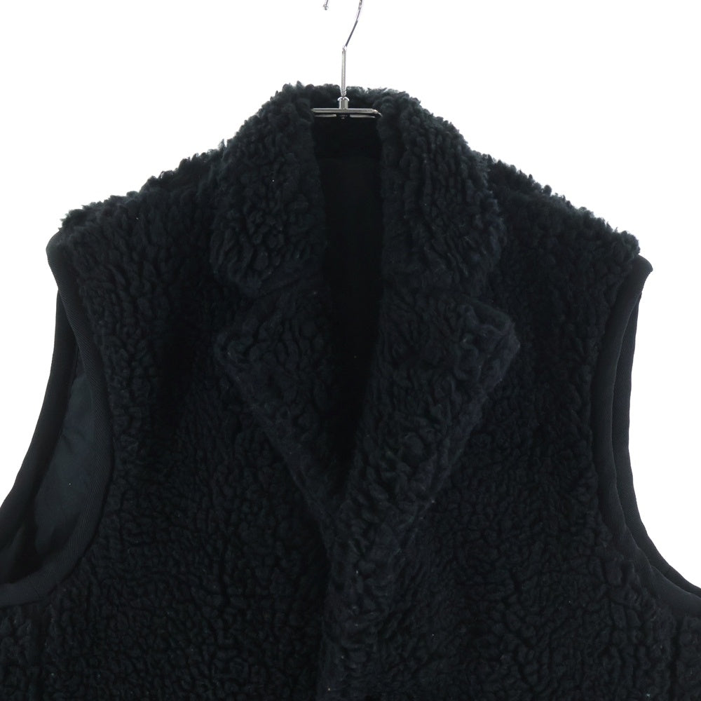 THE VIRIDI-ANNE(ザヴィリジアン) BOA SLEEVELESS JACKET スリーブレス ジップアップボアジャケット ブラック VI-3630-06
