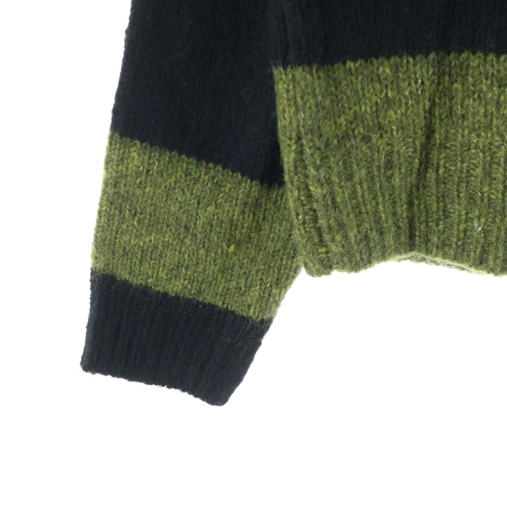 STUSSY(ステューシー) 25AW MOHAIR STRIPE SWEATER モヘヤ ストライプ クルーネックニットセーター グリーン/ブラック 25F117277