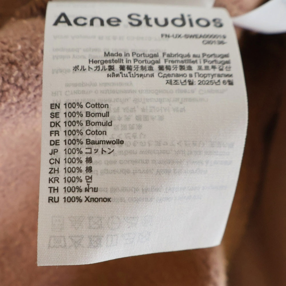 Acne Studios(アクネ ストゥディオズ) 25AW GARMENT DYE SWEAT HOODIE ガーメント ダイ プルオーバースウェットパーカー フーディー ピンク FN-UX-SWEA000019