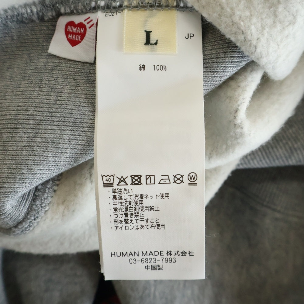 HUMAN MADE(ヒューマンメイド) 25AW HEART SWEATSHIRT OFFLINE STORE 店舗限定 ハートロゴプリント クルーネックスウェットトレーナー グレー HM30CS074