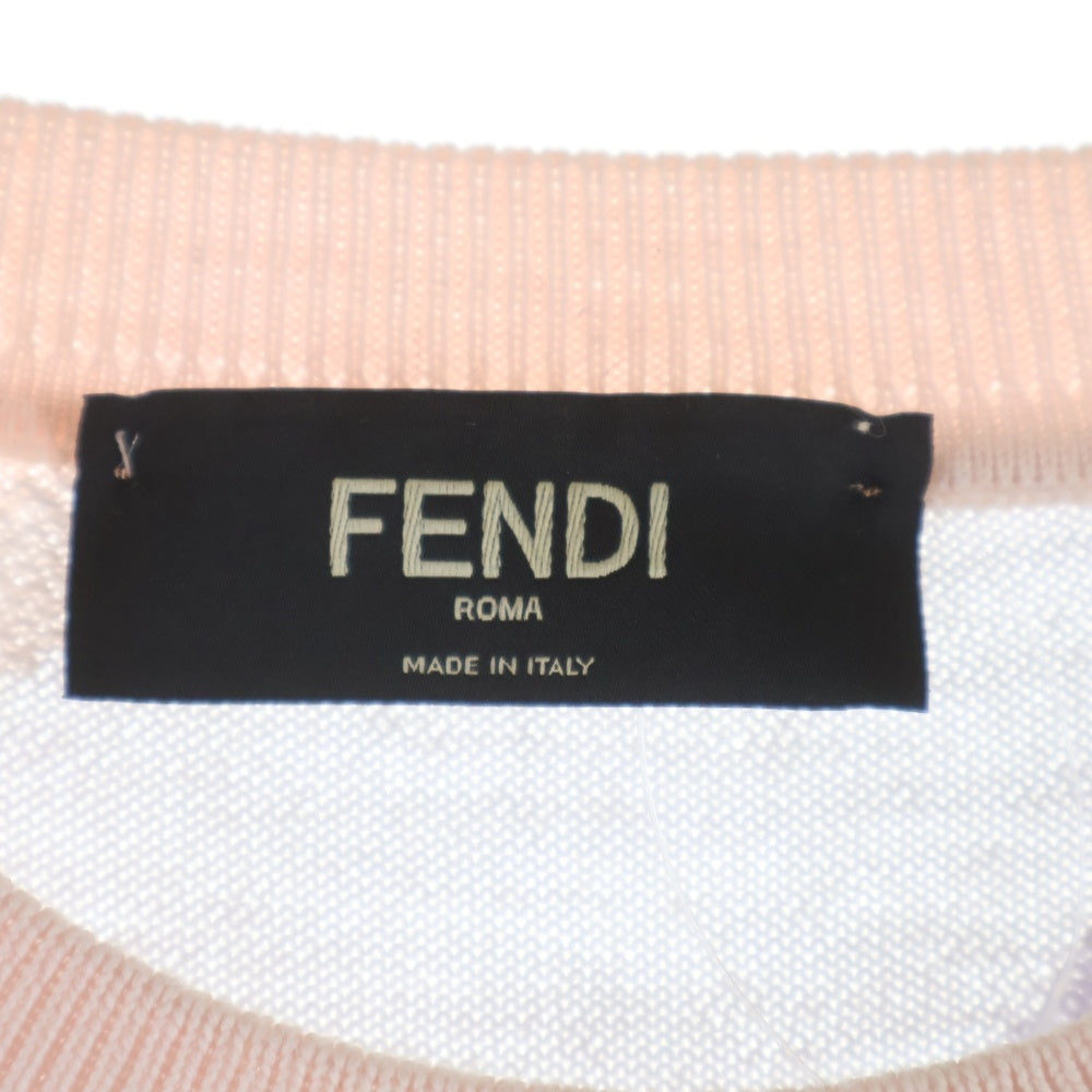 FENDI(フェンディ) ズッカ柄 グラデーションデザイン クルーネックニットセーター マルチカラー FZX039 AIBR