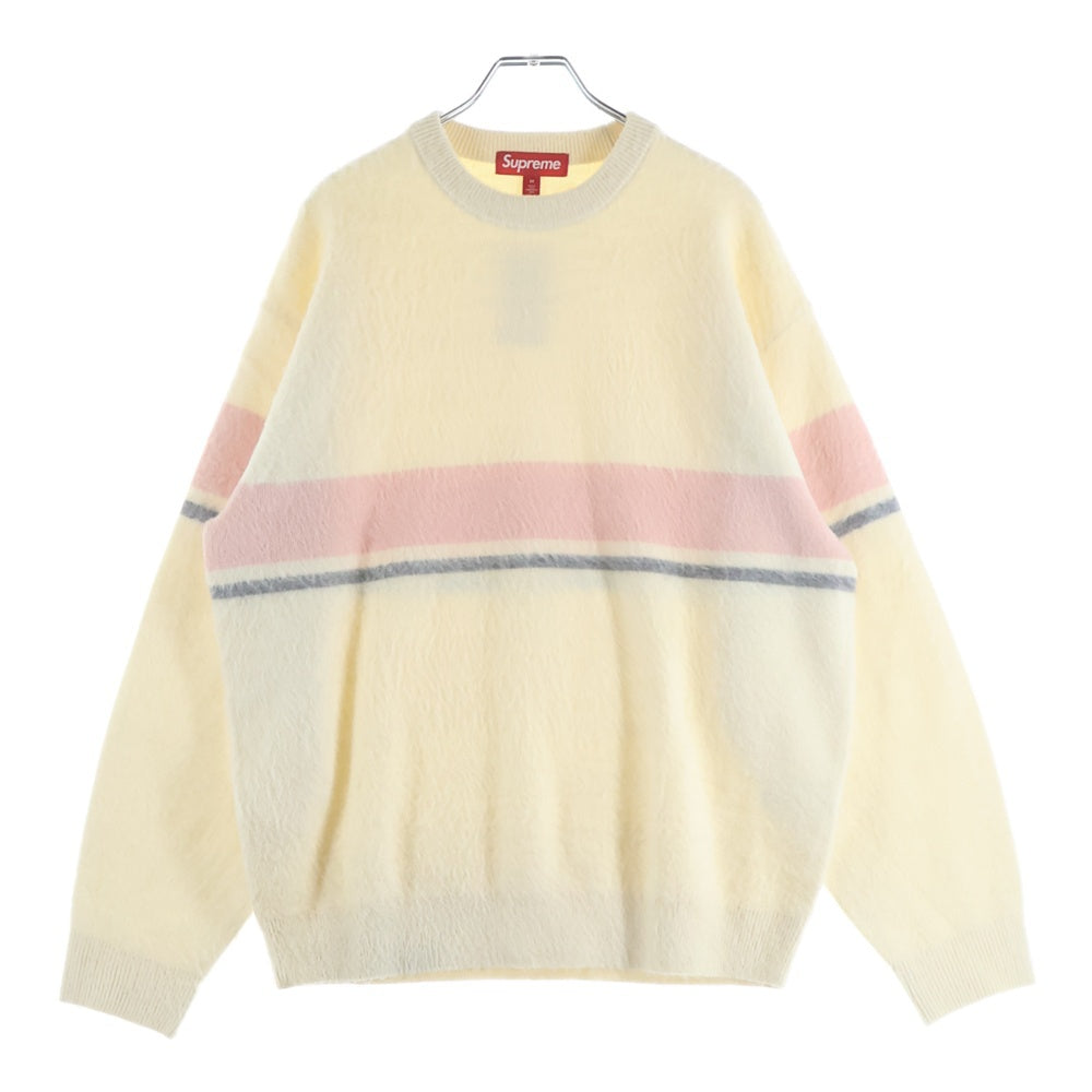 SUPREME(シュプリーム) 25AW Brushed Stripe Sweater ブラッシュド ストライプ クルーネックニットセーター アイボリー