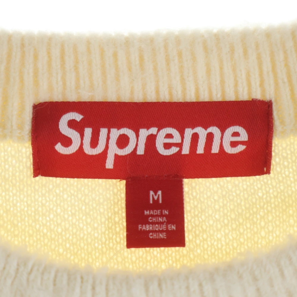 SUPREME(シュプリーム) 25AW Brushed Stripe Sweater ブラッシュド ストライプ クルーネックニットセーター アイボリー
