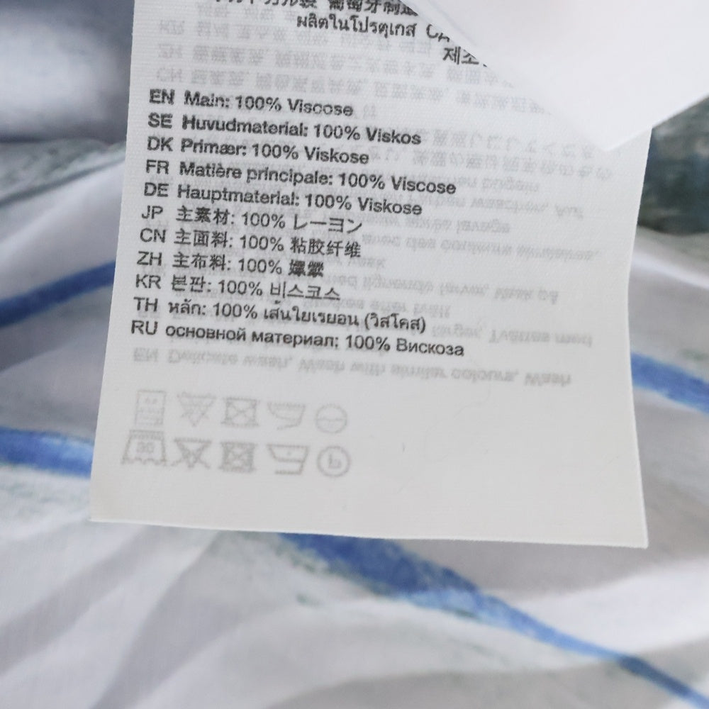 Acne Studios(アクネ ストゥディオズ) 25SS BUTTON UP SHIRT ボタン アップ レーヨン ストライプ長袖シャツ ブルー FN-MN-SHIR000890