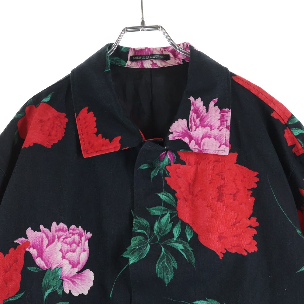 Yohji Yamamoto POUR HOMME(ヨウジヤマモト プールオム) 花と少年期復刻 ハーフコート スナップジャケット ブラック HY-Y05-020