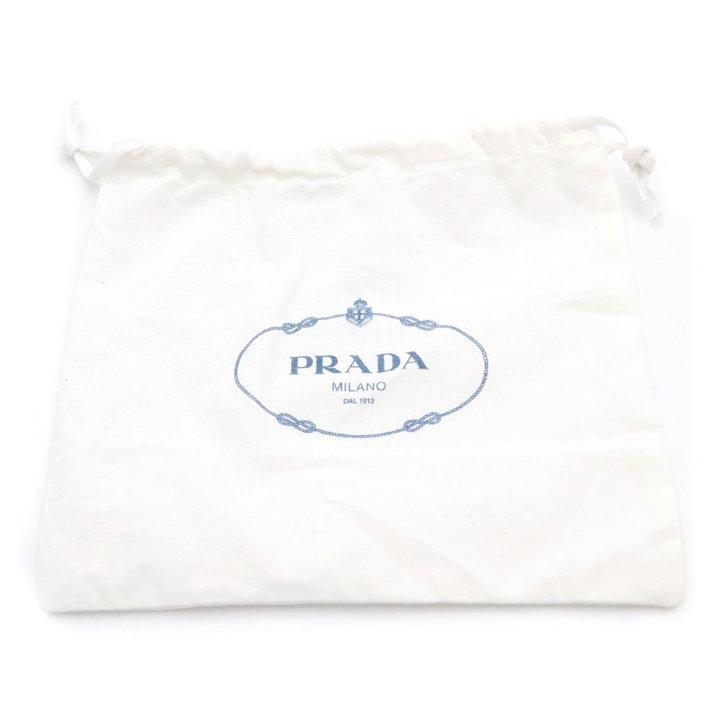 PRADA(プラダ) レザー ラウンド コインケース キーホルダー ホワイト 1TL431 レディース