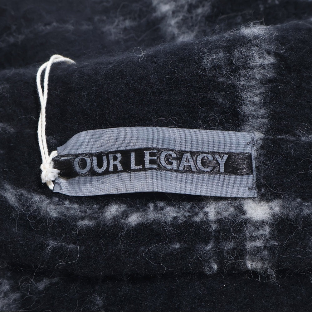 OUR LEGACY(アワーレガシー) 24AW ESTATE SCARF エステート チェック柄 大判ストール マフラー ブラック A4248EBF