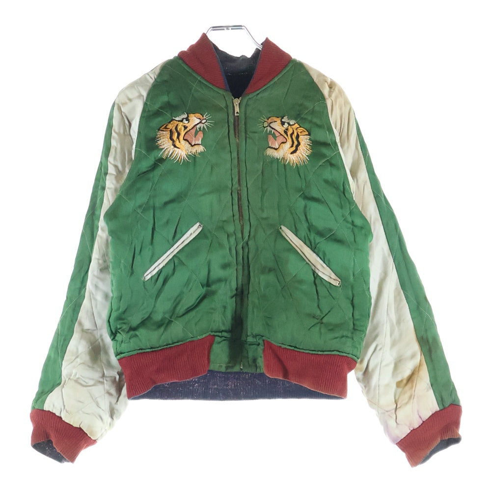 VINTAGE(ヴィンテージ) 50S VINTAGE SOUVENIR JACKET JAPAN ミツワZIP 別珍 日本 リバーシブル ヴィンテージ スーベニアジャケット ブラック/グリーン