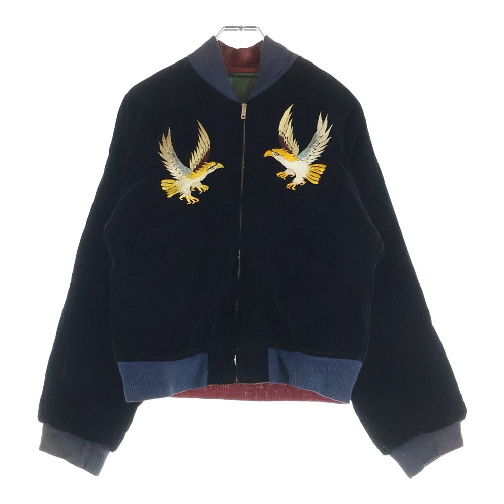 VINTAGE(ヴィンテージ) 50S VINTAGE SOUVENIR JACKET JAPAN ミツワZIP 別珍 日本 リバーシブル ヴィンテージ スーベニアジャケット ブラック/グリーン