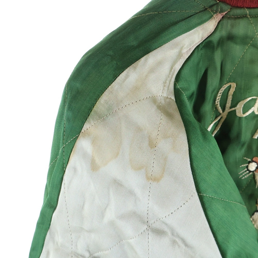VINTAGE(ヴィンテージ) 50S VINTAGE SOUVENIR JACKET JAPAN ミツワZIP 別珍 日本 リバーシブル ヴィンテージ スーベニアジャケット ブラック/グリーン