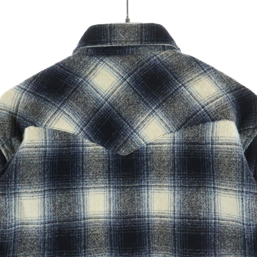PENDLETON(ペンドルトン) 70S VINTAGE USA製 ウール チェック スナップボタン 長袖シャツ グレー