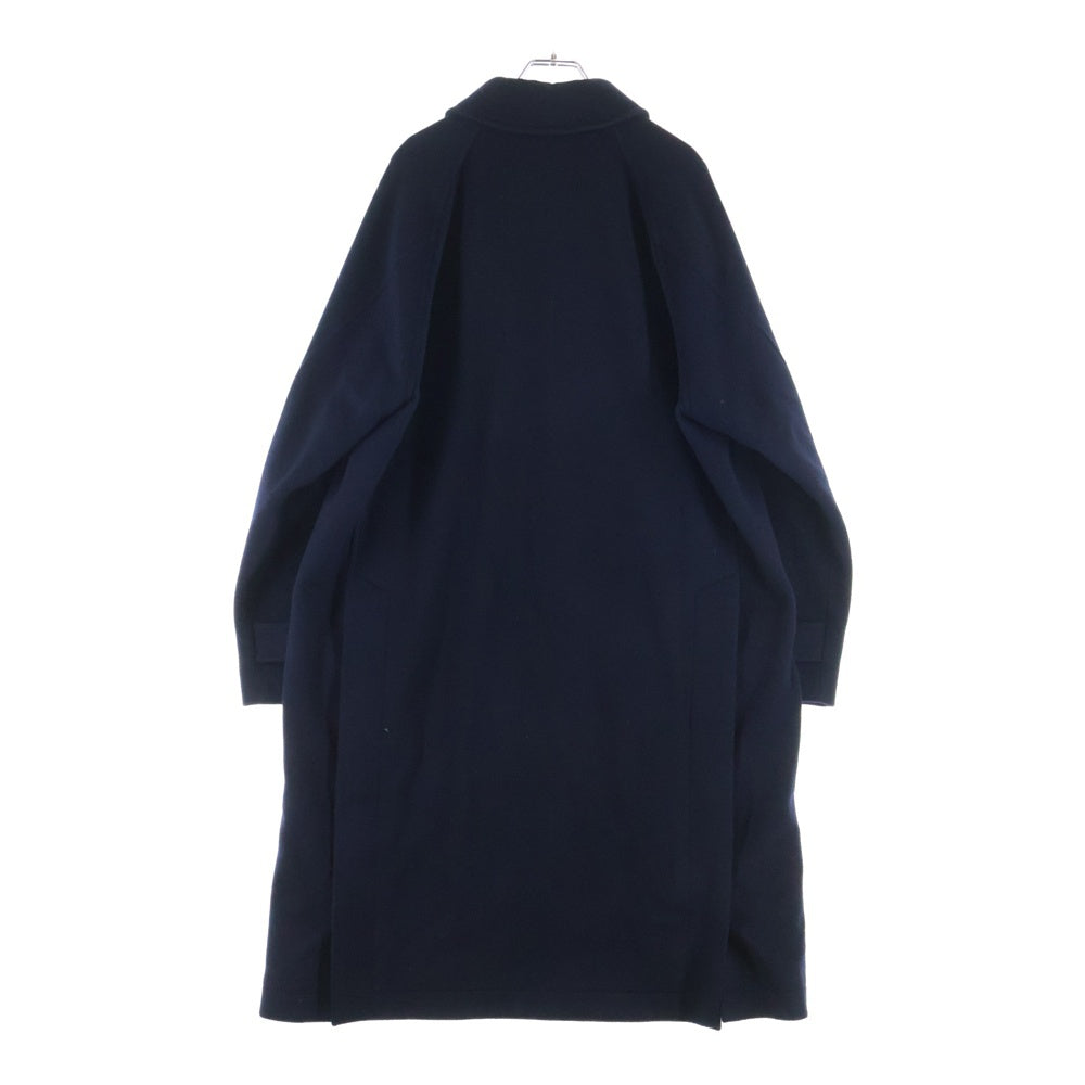 Traditional Weatherwear(トラディショナル ウェザーウェア) 5ボタン ステンカラー ラグランスリーブ ウール ロングコート ネイビー G222APFCO0306WX
