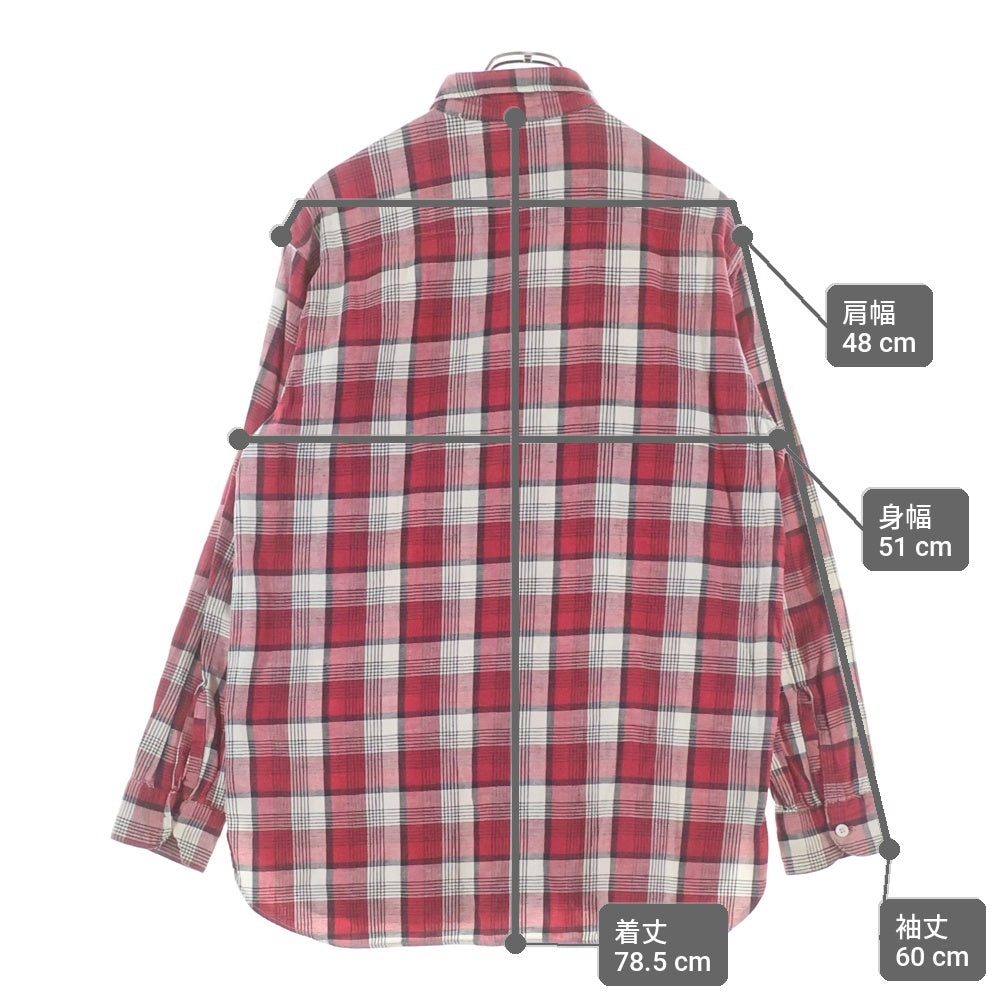 Levi's VINTAGE CLOTHING(リーバイス ビンテージ クロージング) 50-60S ALLIED CLOTHIERS ヴィンテージ マチ付き チェック柄 長袖フランネルシャツ レッド/ホワイト