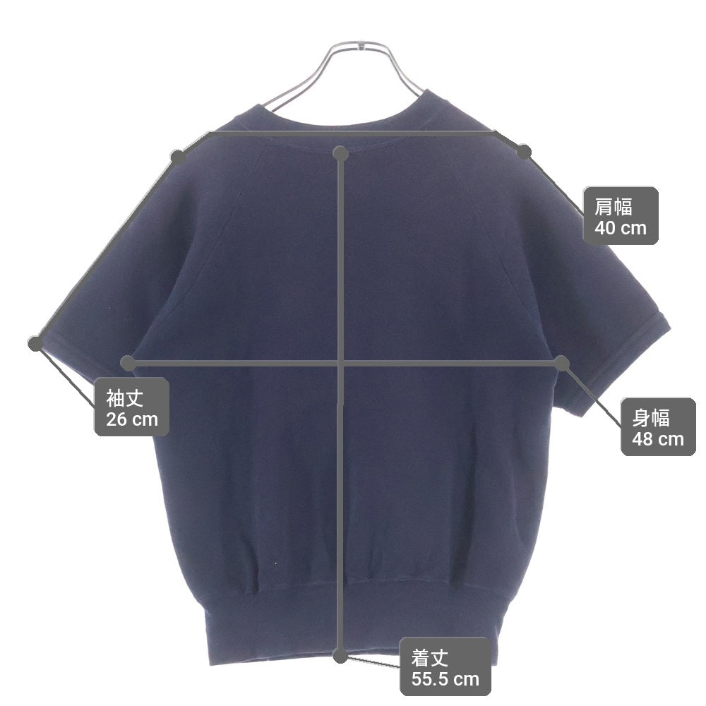 VINTAGE(ヴィンテージ) DELTA UPSILON デルタユプシロン フロッキープリント ラグラン スウェット 半袖トレーナー ネイビー
