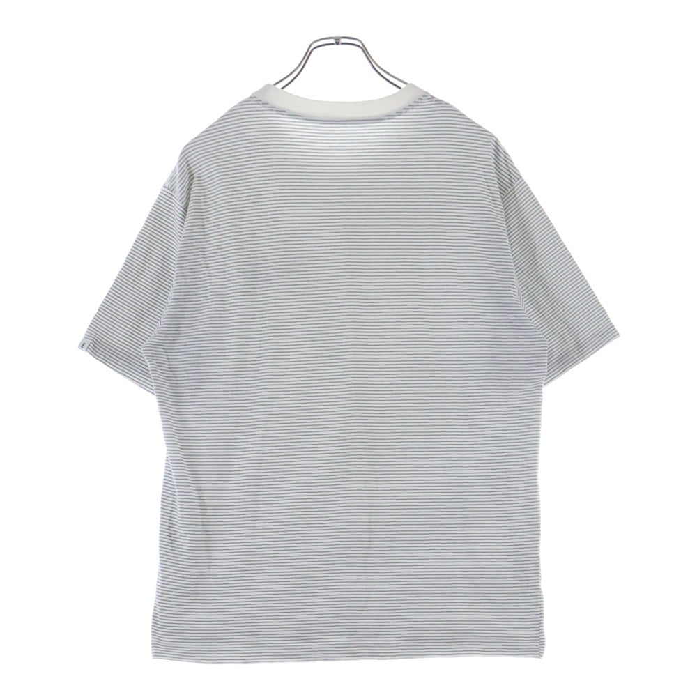 The Ennoy Professional(エンノイプロフェッショナル) 20SS BORDER TEE ロゴエンブロイダリー ボーダー クルーネック半袖Tシャツ カットソー ホワイト SS20BRENCT02AM