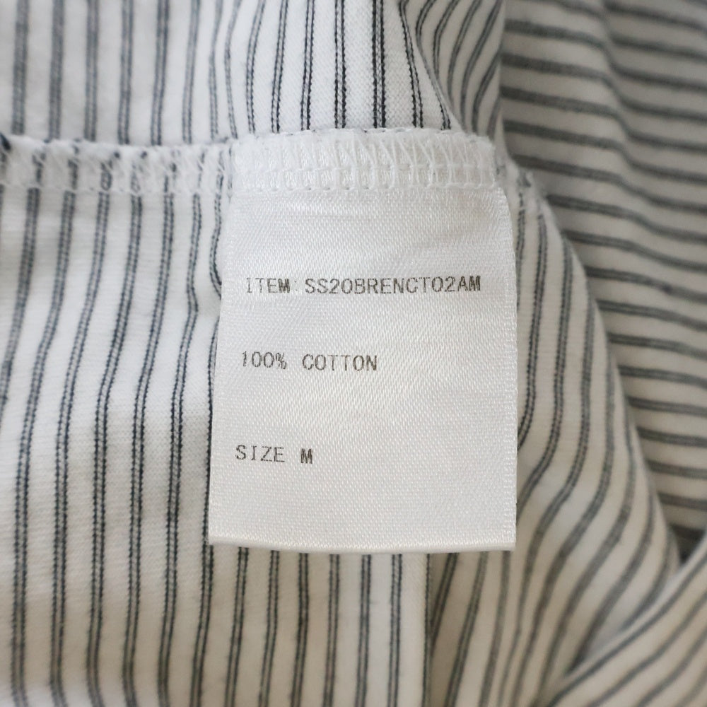 The Ennoy Professional(エンノイプロフェッショナル) 20SS BORDER TEE ロゴエンブロイダリー ボーダー クルーネック半袖Tシャツ カットソー ホワイト SS20BRENCT02AM