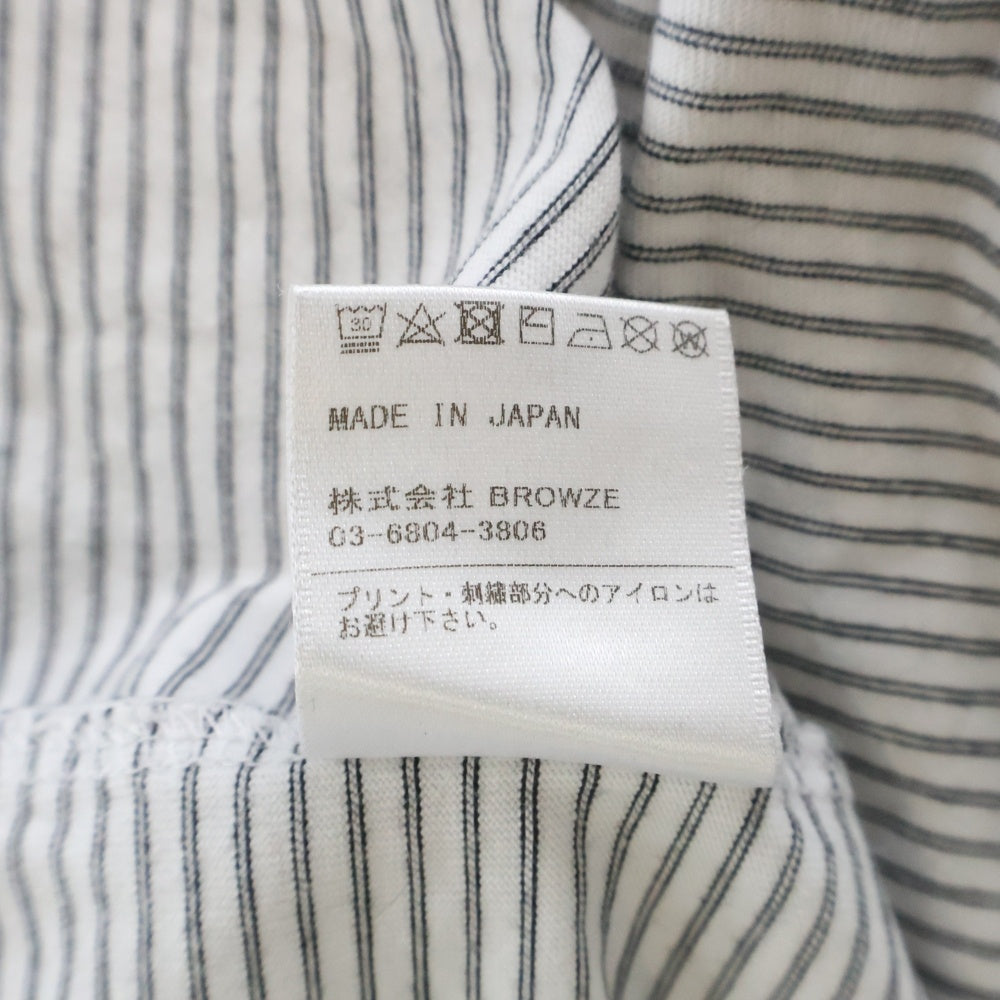 The Ennoy Professional(エンノイプロフェッショナル) 20SS BORDER TEE ロゴエンブロイダリー ボーダー クルーネック半袖Tシャツ カットソー ホワイト SS20BRENCT02AM