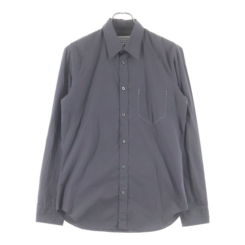 Maison Margiela(メゾンマルジェラ) SLIM FIT POPLIN SHIRT スリムフィット ポプリン 長袖シャツ グレー S50DL0393