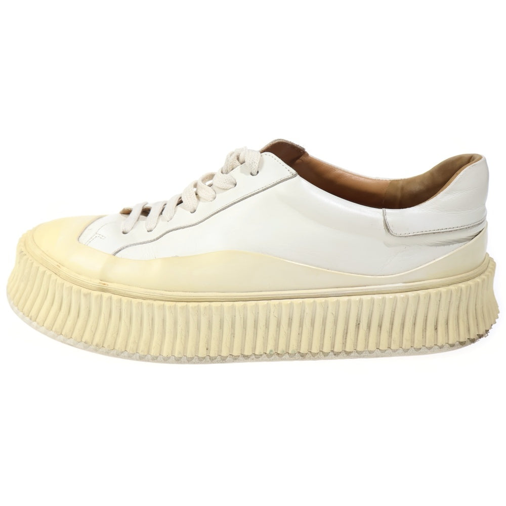 JIL SANDER(ジルサンダー) プラットフォームレザー ローカットスニーカー ホワイト/ベージュ JS3210A