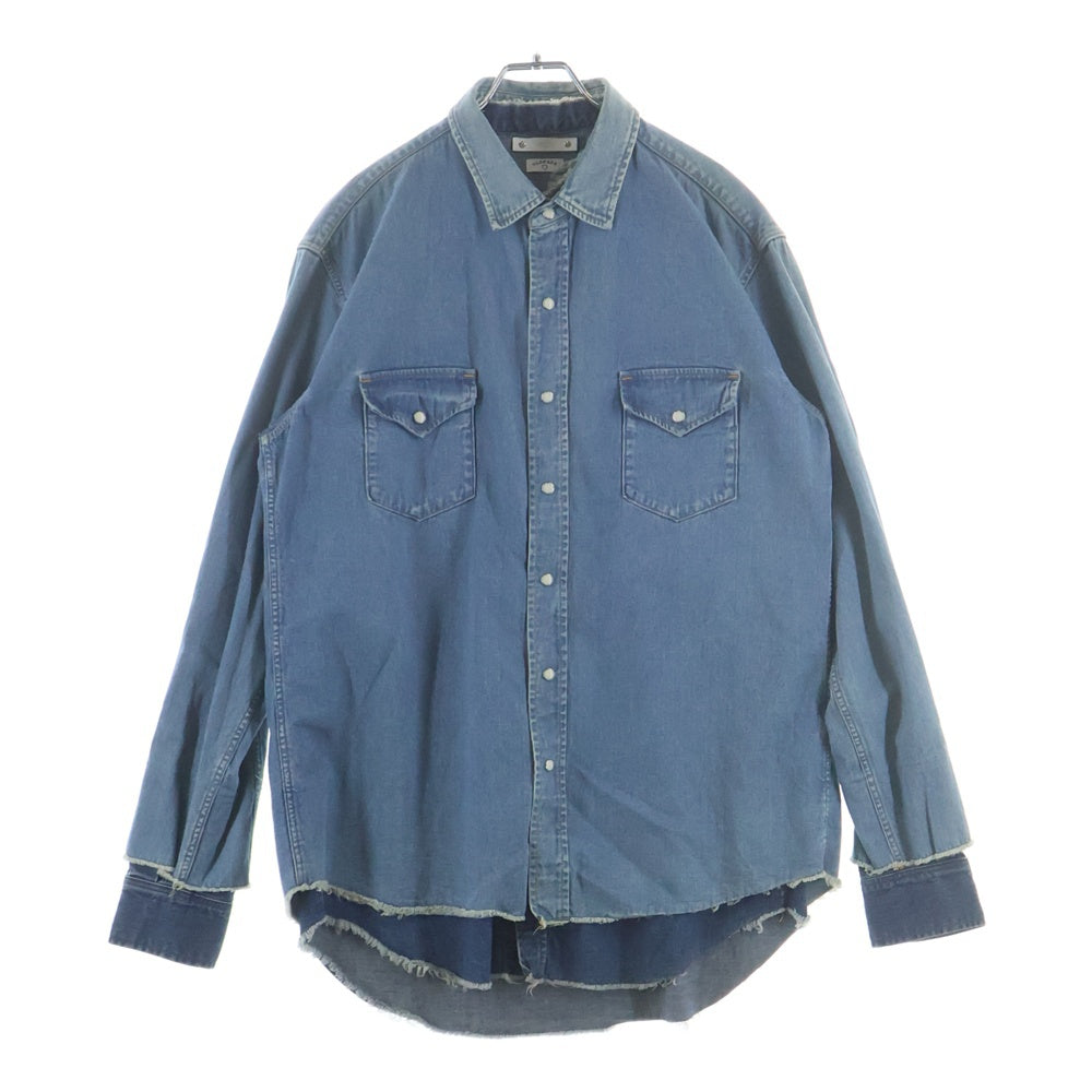 MINEDENIM(マインデニム) 22SS DENIM WESTERN LAYERED SH デニム ウエスタン レイヤード 長袖シャツ インディゴ MND-22SSOP003-86-022