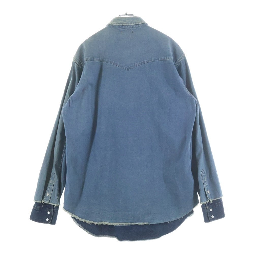 MINEDENIM(マインデニム) 22SS DENIM WESTERN LAYERED SH デニム ウエスタン レイヤード 長袖シャツ インディゴ MND-22SSOP003-86-022
