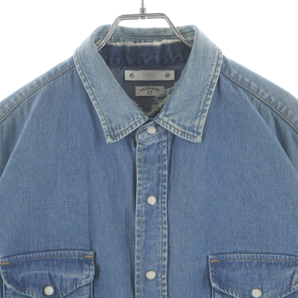 MINEDENIM(マインデニム) 22SS DENIM WESTERN LAYERED SH デニム ウエスタン レイヤード 長袖シャツ インディゴ MND-22SSOP003-86-022