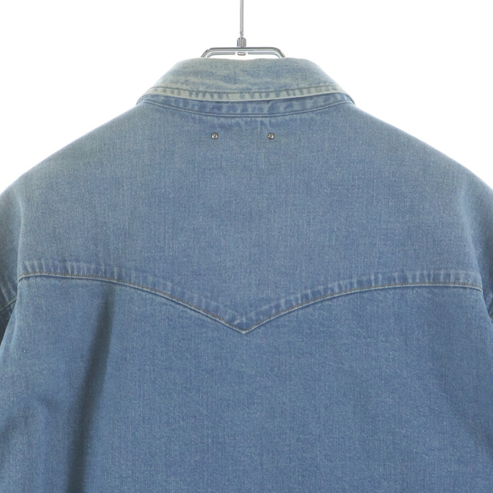 MINEDENIM(マインデニム) 22SS DENIM WESTERN LAYERED SH デニム ウエスタン レイヤード 長袖シャツ インディゴ MND-22SSOP003-86-022