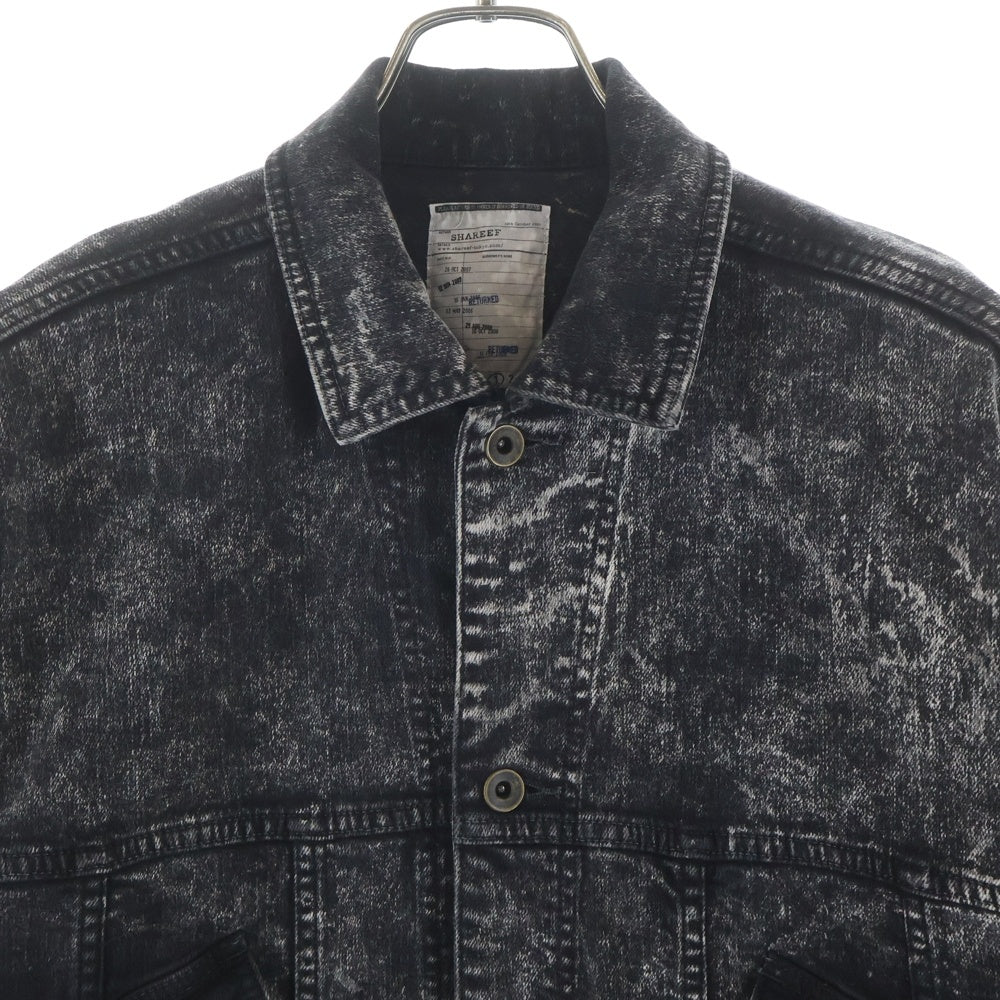 SHAREEF(シャリーフ) BIG DENIM JACKET ウォッシュド加工 ビッグ デニムジャケット ブラック 17711019