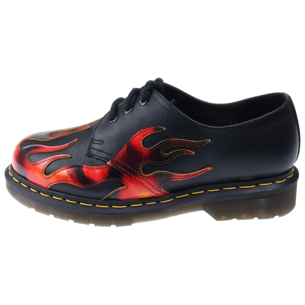 Dr.Martens(ドクターマーチン) 1461 FLAME 3 ホール フレイムデザイン レザー ローカットシューズ ブラック/レッド
