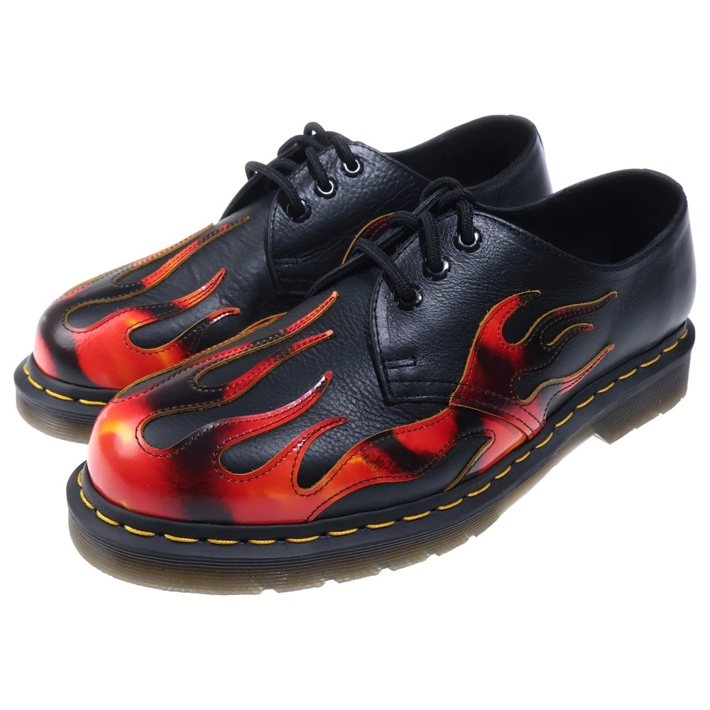 Dr.Martens(ドクターマーチン) 1461 FLAME 3 ホール フレイムデザイン レザー ローカットシューズ ブラック/レッド