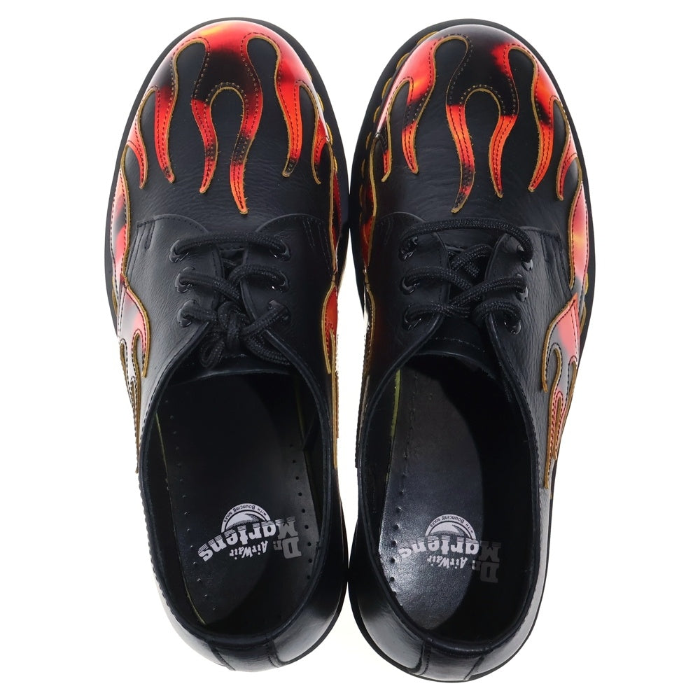 Dr.Martens(ドクターマーチン) 1461 FLAME 3 ホール フレイムデザイン レザー ローカットシューズ ブラック/レッド