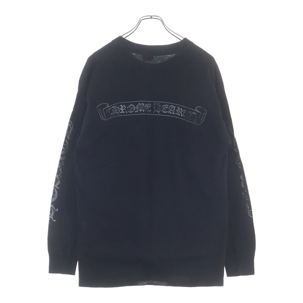 CHROME HEARTS(クロムハーツ) OLD CH T-SHIRT バックスクロールラベルプリント 胸ポケット 長袖Tシャツ カットソー ブラック