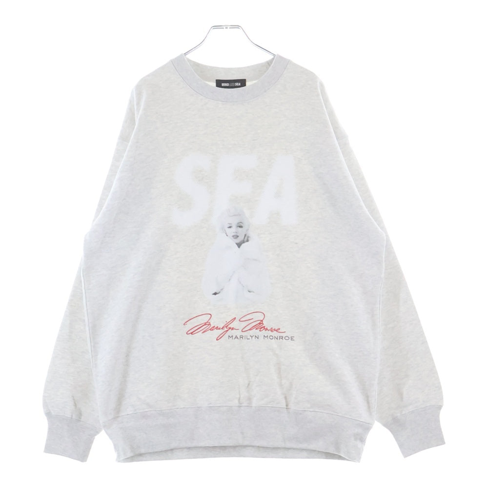 WIND AND SEA(ウィンダンシー) 26SS MARILYN MONROE WDS CREWNECK SWEAT SHIRT マリリンモンロースウェットトレーナー グレー WDS-C-MRM-26-Q1-CS-06