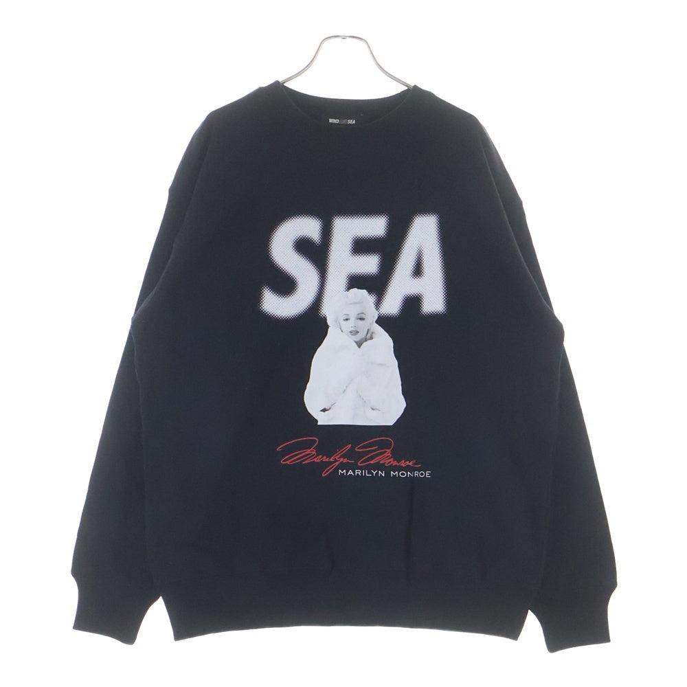 WIND AND SEA(ウィンダンシー) 26SS MARILYN MONROE WDS CREWNECK SWEAT SHIRT マリリンモンロースウェットトレーナー ブラック WDS-C-MRM-26-Q1-CS-06