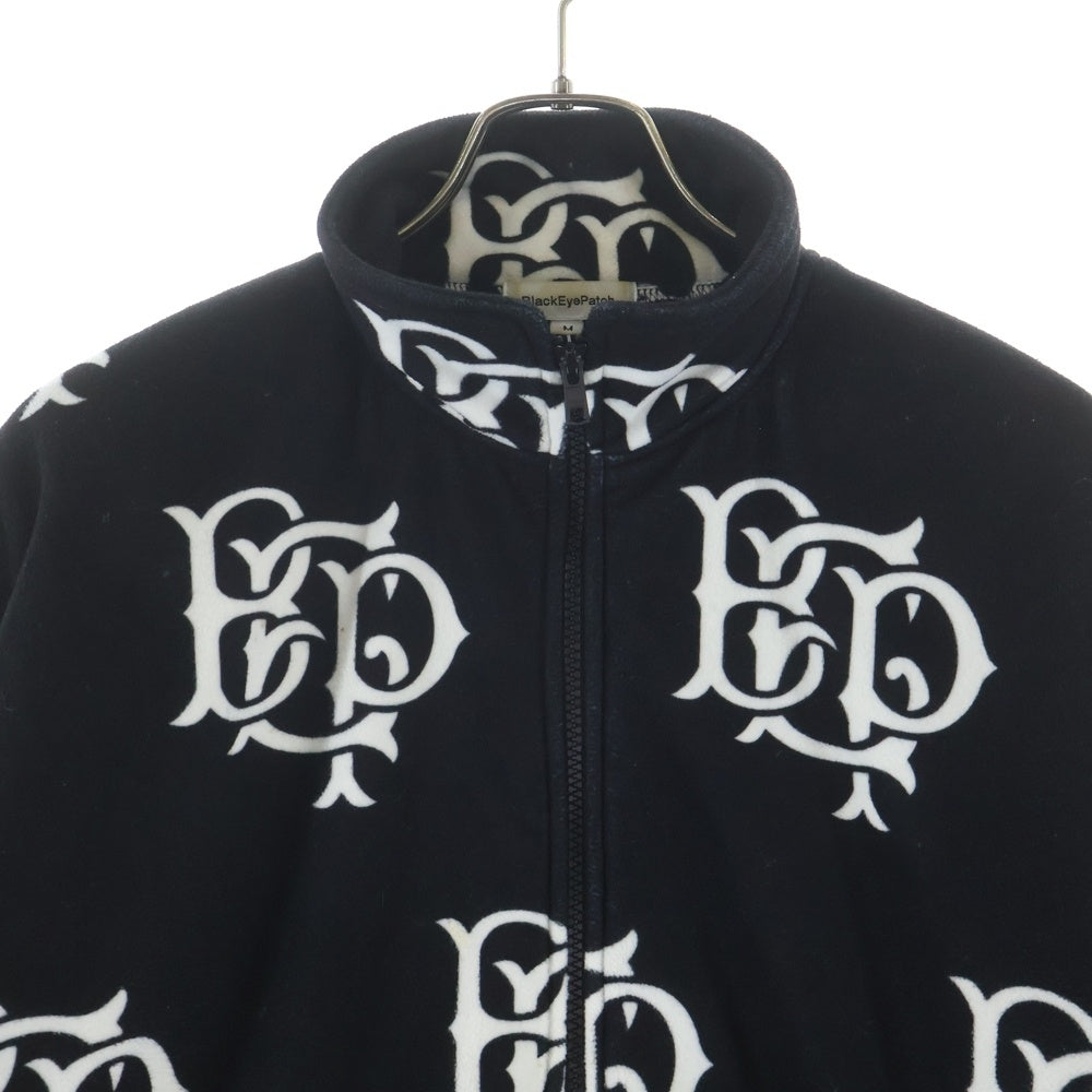 THE BLACK EYE PATCH(ブラックアイパッチ) EMBLEM FLEECE エンブレム ジップアップフリースジャケット ブラック BEPF18TP01