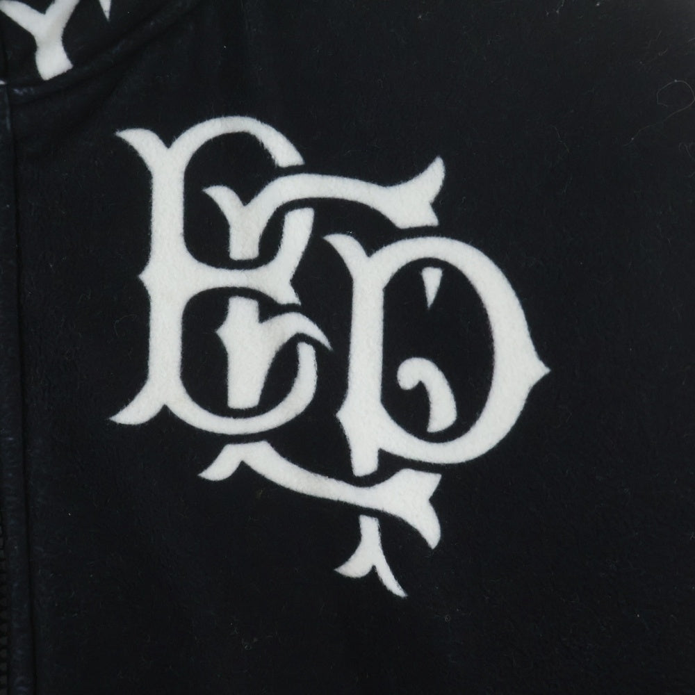 THE BLACK EYE PATCH(ブラックアイパッチ) EMBLEM FLEECE エンブレム ジップアップフリースジャケット ブラック BEPF18TP01