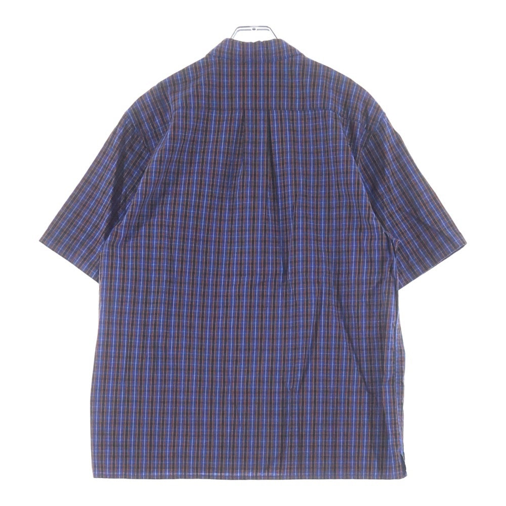 SUPREME(シュプリーム) 25SS Mini Plaid S/S Shirt クラシックロゴ刺繍 ミニ チェック柄 半袖シャツ ブルー/オレンジ