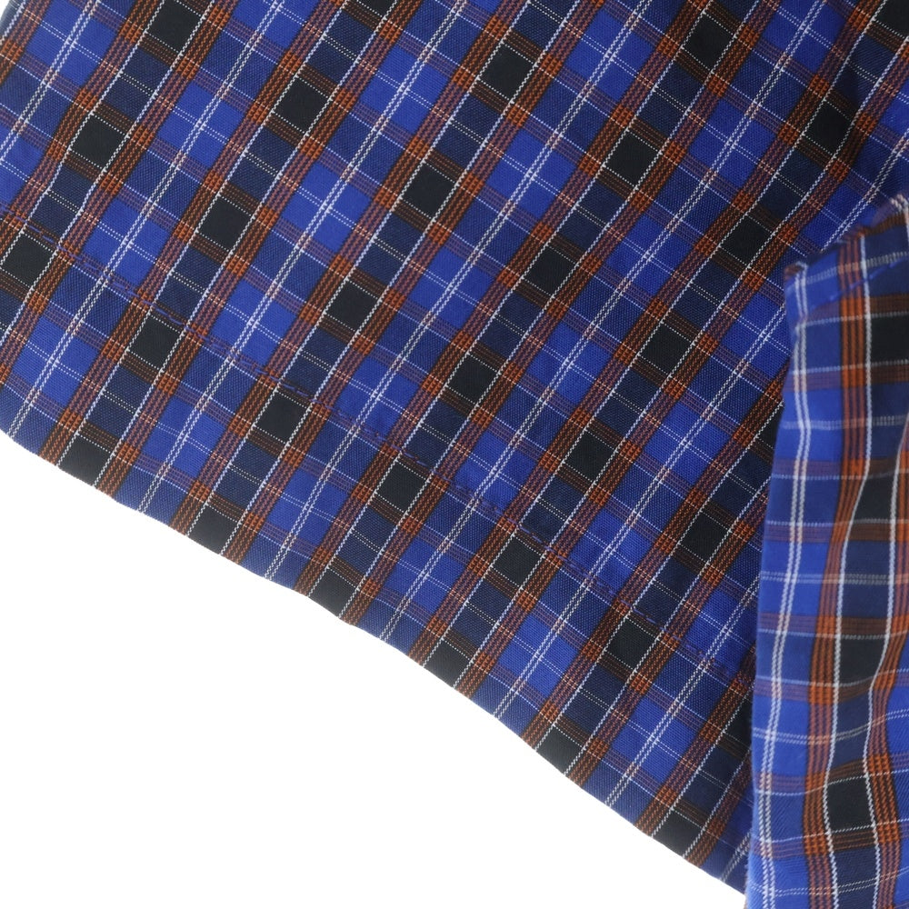SUPREME(シュプリーム) 25SS Mini Plaid S/S Shirt クラシックロゴ刺繍 ミニ チェック柄 半袖シャツ ブルー/オレンジ