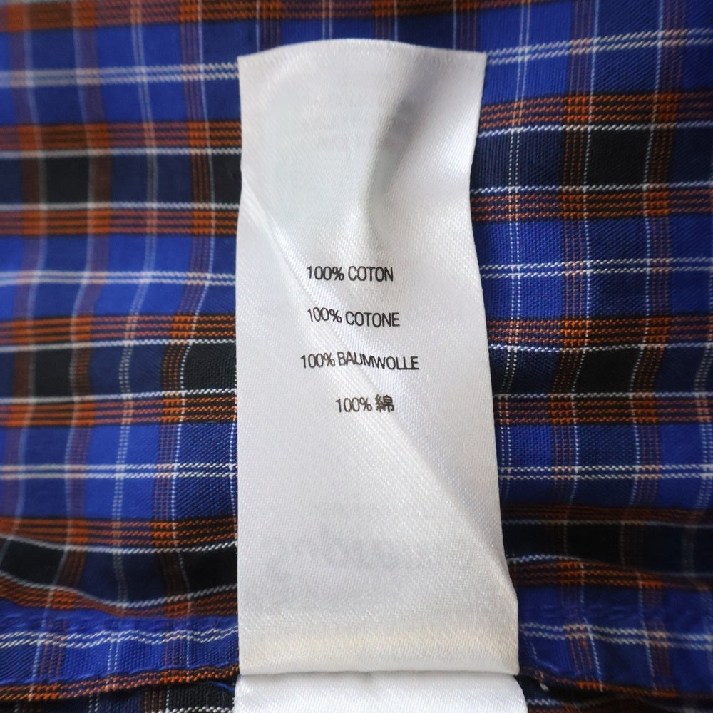 SUPREME(シュプリーム) 25SS Mini Plaid S/S Shirt クラシックロゴ刺繍 ミニ チェック柄 半袖シャツ ブルー/オレンジ