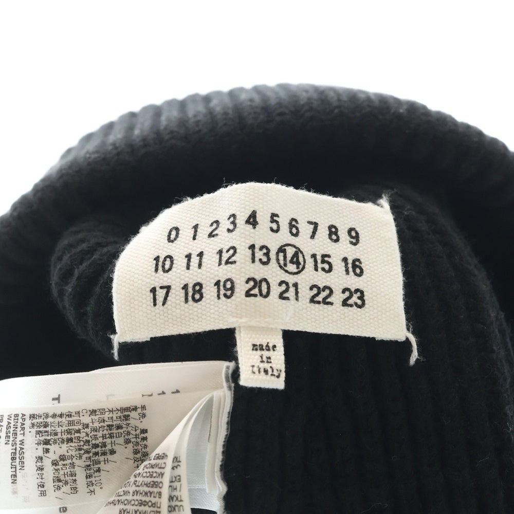 Maison Margiela(メゾンマルジェラ) KnitCap 4ステッチ リブニット帽 キャップ ビーニー ブラック S50TC0051