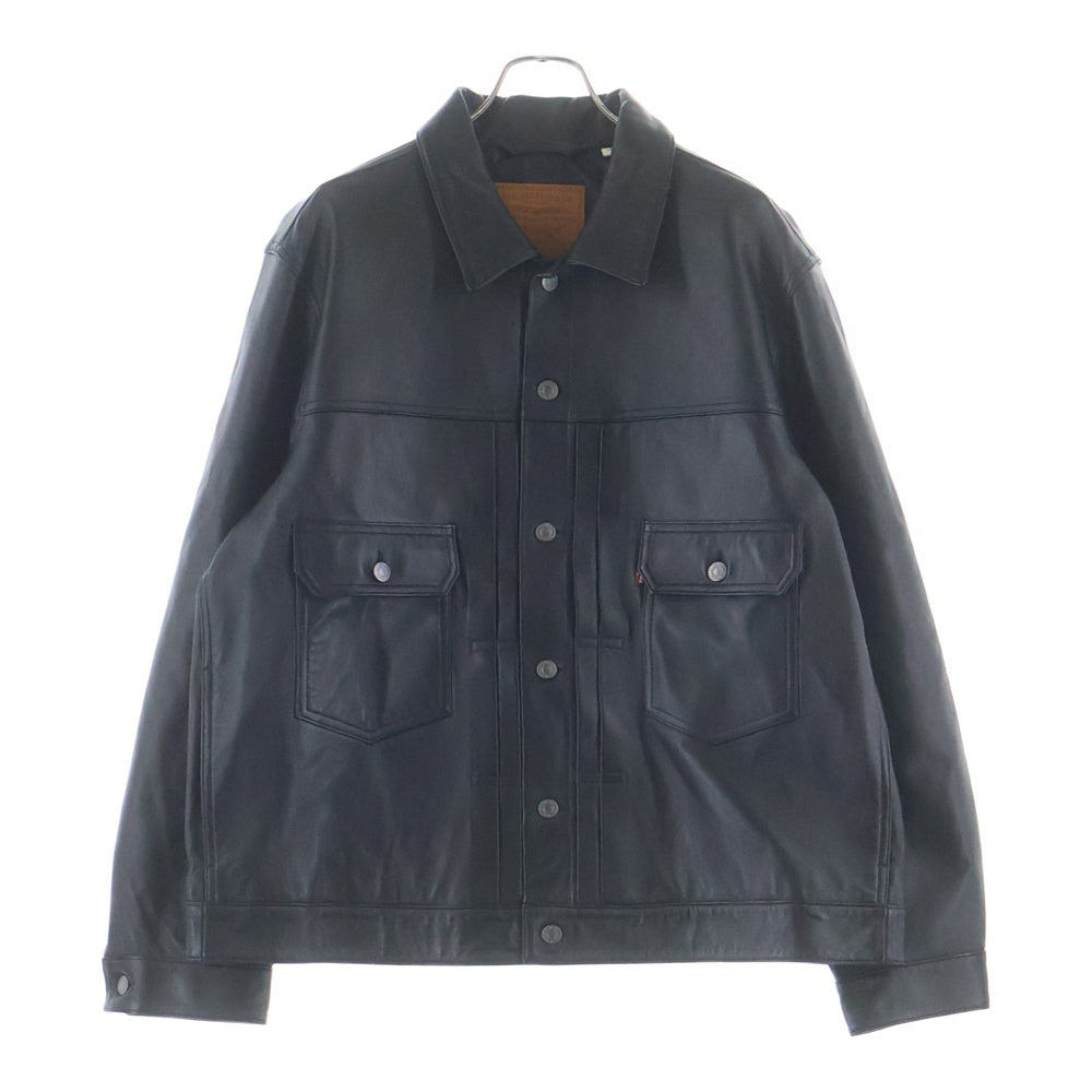 Levi's(リーバイス) PREMIUM BLACK TYPE2 TRUCKER LEATHER JACKET プレミアムブラックトラッカーレザージャケット ブラック PC9-005ZA-0000