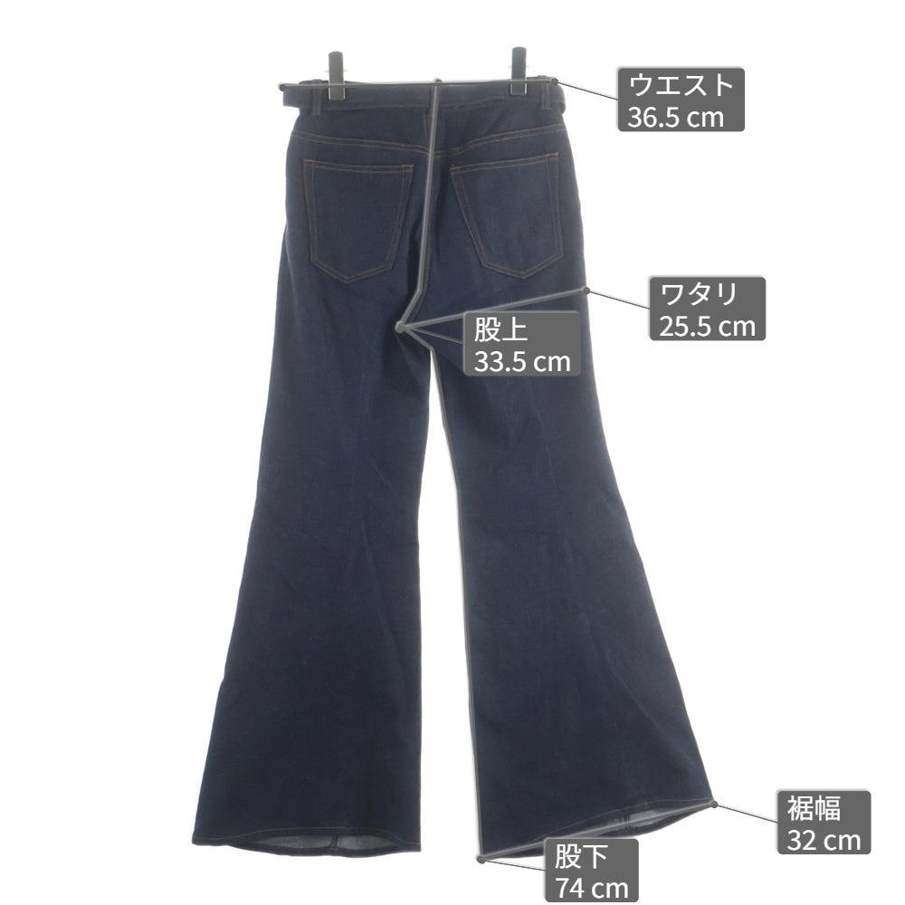 Sacai(サカイ) 24SS DENIM PANTS ベルテッド付き フレアデニムパンツ レディース インディゴ 24-07290