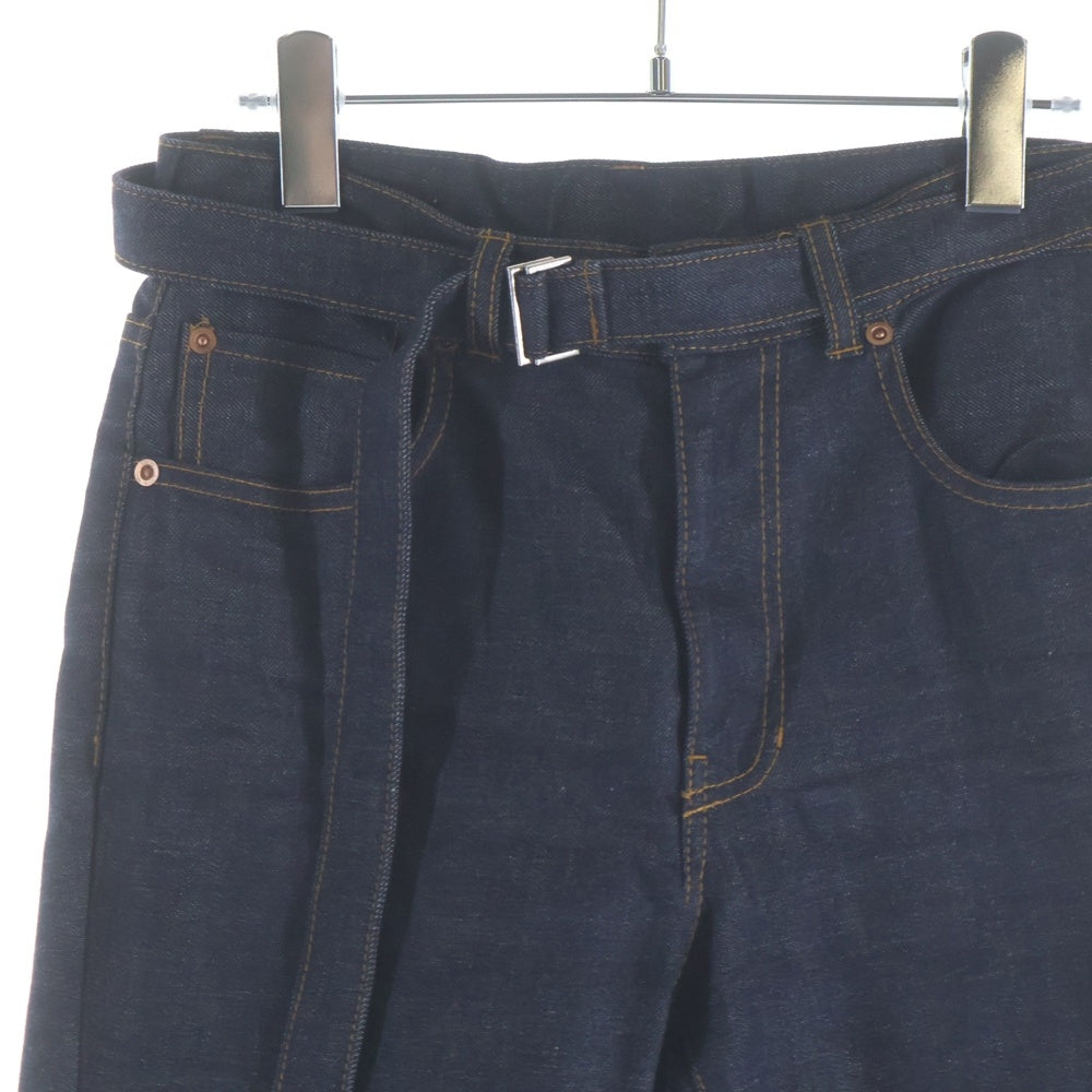 Sacai(サカイ) 24SS DENIM PANTS ベルテッド付き フレアデニムパンツ レディース インディゴ 24-07290