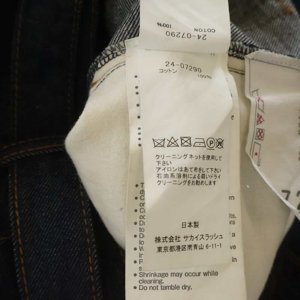 Sacai(サカイ) 24SS DENIM PANTS ベルテッド付き フレアデニムパンツ レディース インディゴ 24-07290