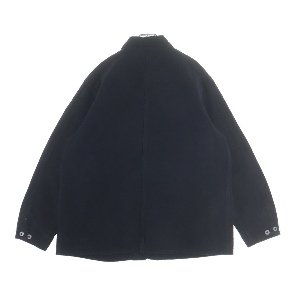 A.PRESSE(アプレッセ) 25AW SILK HEMP COVERALL JACKET ヴィンテージ シルクヘンプ 襟コーディロイ カバーオール ジャケット ブラック 25AAP-01-53