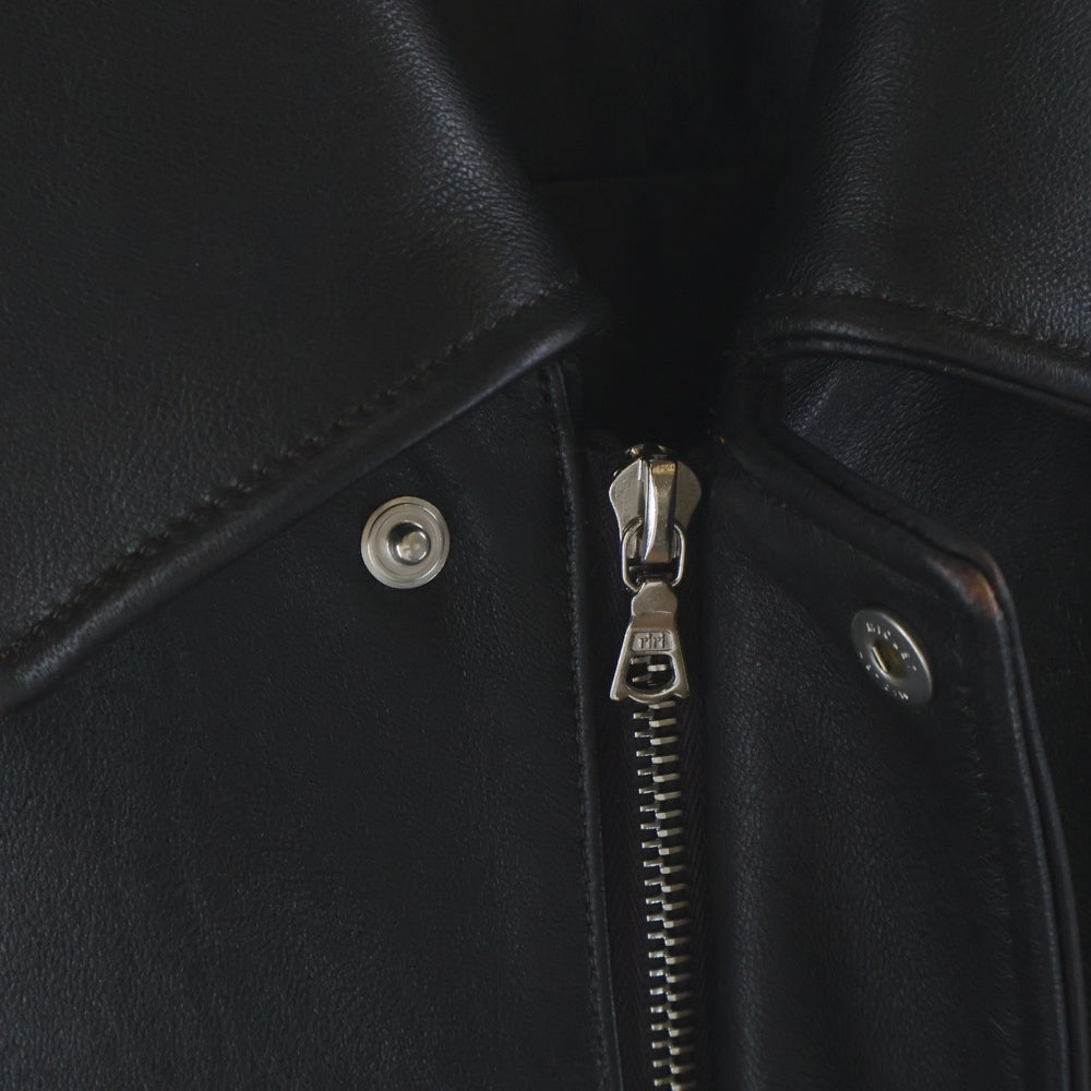 Stein(シュタイン) 25SS LEATHER ZIP SHORT JACKET レザー ジップアップ ショートジャケット ダークブラウン st.1061