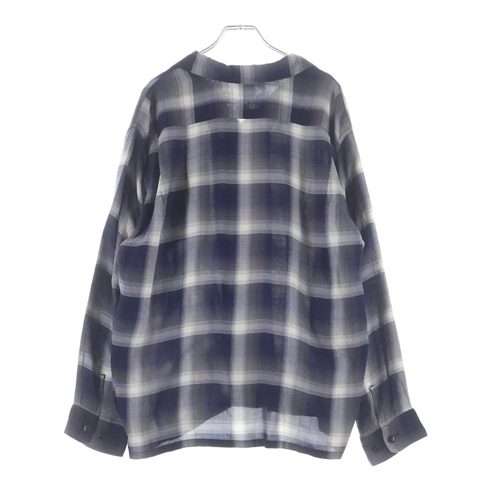 GOLD(ゴールド) RAYON CHECK OPEN SHIRT レーヨン オンブレチェック 長袖オープンカラーシャツ ブルー GL29344